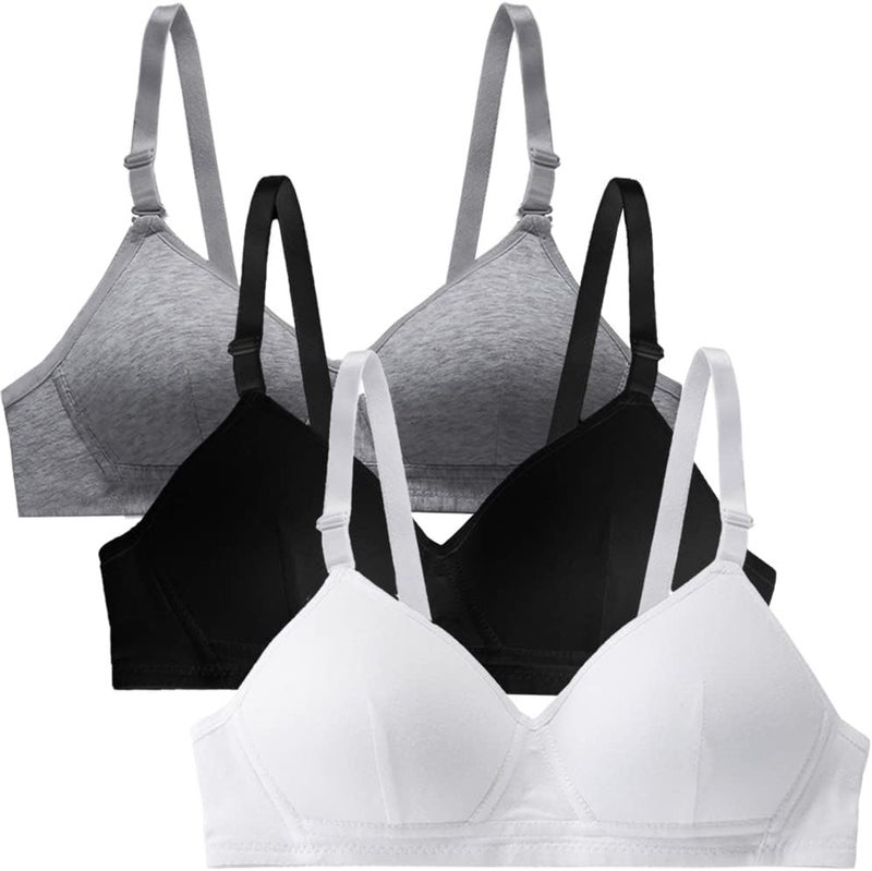 ABTRAV Teen Girls Bras Cotton Breathable Underwear Wire Free Training Bralette Sports Bra for 12-18 Years - Image 1